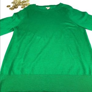 J. Crew Factory Merino Wool Green Sweater Size XL
